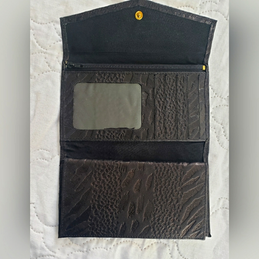 Vintage Python Leather, Black Wallet/Checkbook - image 6